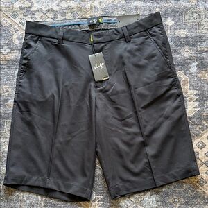 SLIGO Black Flat front Performance Bermuda Shorts Stretch Size 32